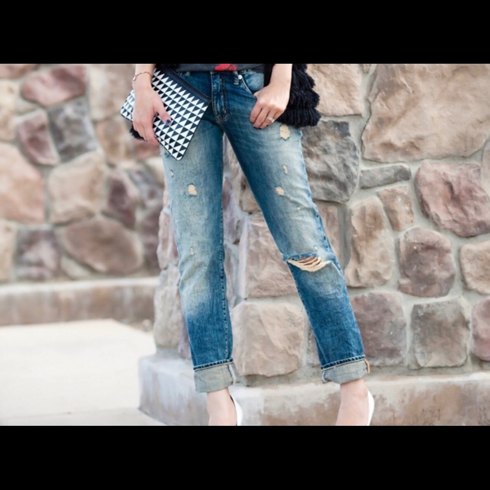 Denim&Supply RL Blue Distressed Boyfriend Jeans